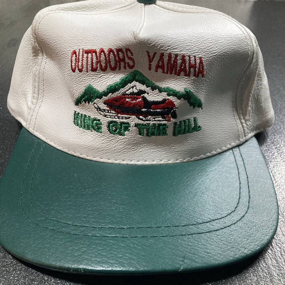 Vintage Genuine Leather Cap Trucker Hat Baseball Vintage 80s King Of The Hill - Picture 1 of 8